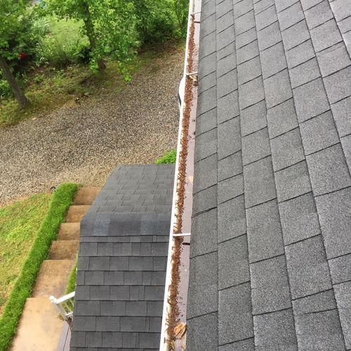 I had my gutters cleaned. He completed the work in