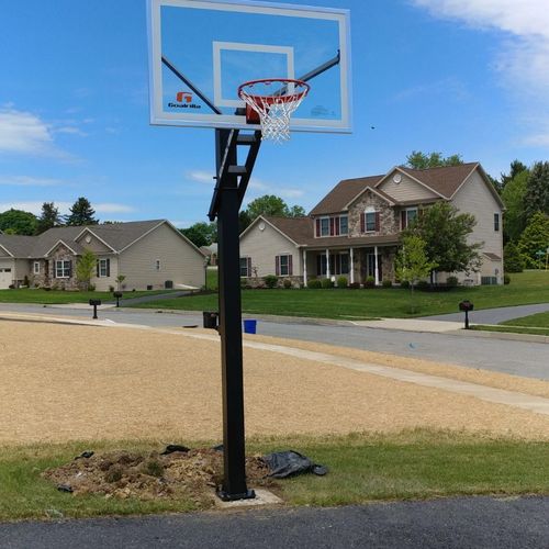 Rick and his team installed a basketball hoop for 
