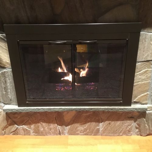 He installed gas line and gas fireplace effectivel