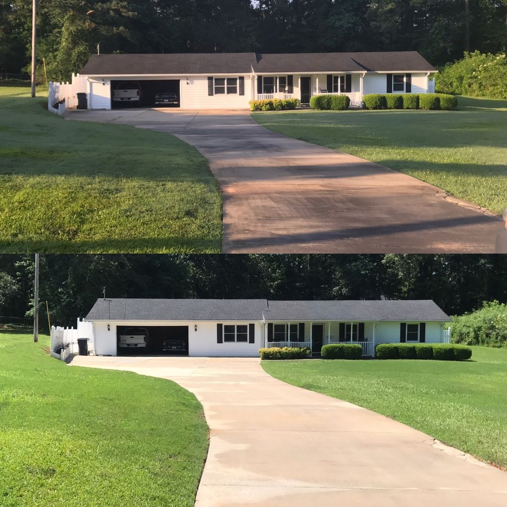 Did a great job pressure washing the driveway!