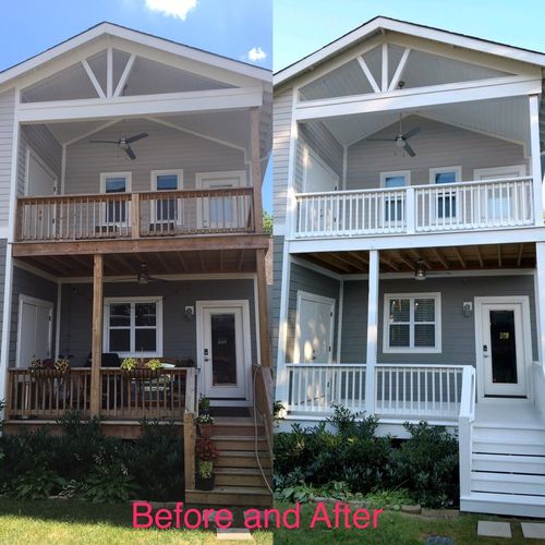 Randal did an excellent job staining our back deck