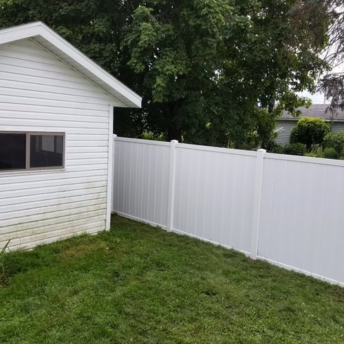 Ismael installed a privacy fence in my backyard.  