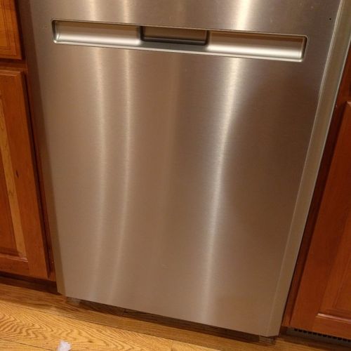 really quick turnaround on a dishwasher install.  