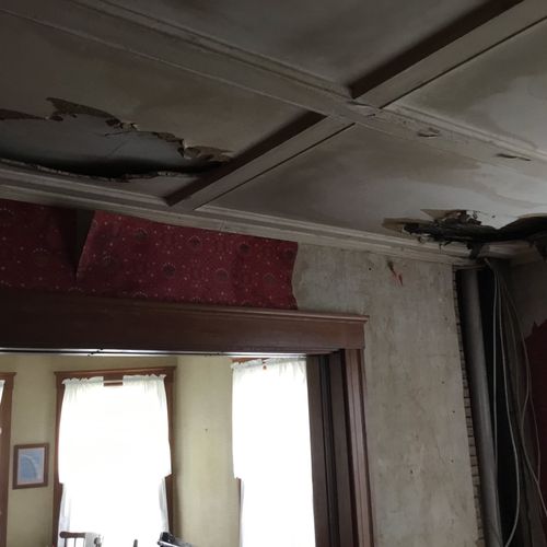 I had Mike repair a ceiling that that had severe w