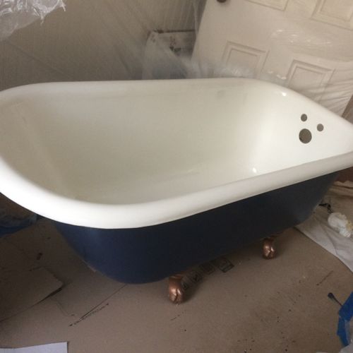 Did an awesome job refinishing our claw foot tub a
