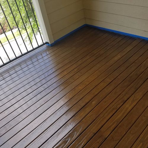 I hired Mr. Flores to stain and seal the deck on a