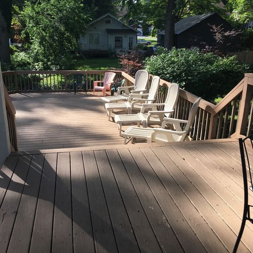 A thorough, professional power wash for my deck, j