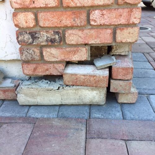 Larry did an excellent job repairing our brick wal