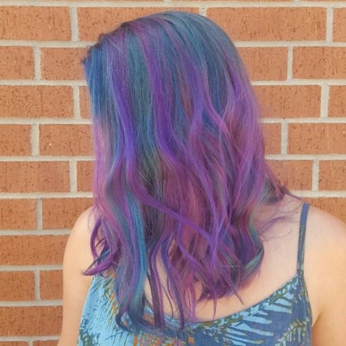 Brittney dyed my hair "galaxy" colors for my eclip