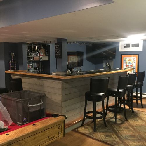 Easy to work with. Built us a beautiful bar in our