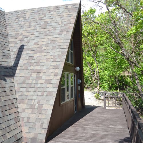Rick re-roofed a very steep cabin in a remote loca