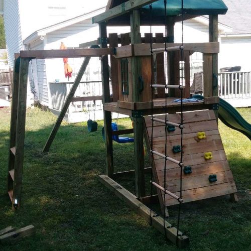 Eric did a great job assembling a playground for t