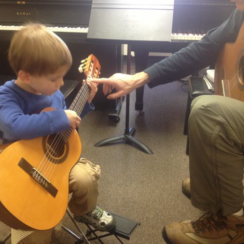 Our son started Suzuki guitar lessons with Jeremy 