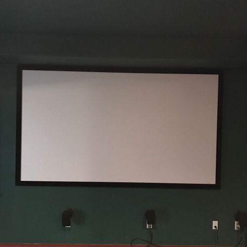 Had them install our new 120" projector screen. Ve