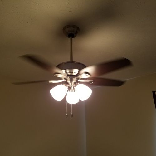 Anthony and Zach installed my ceiling fan and did 