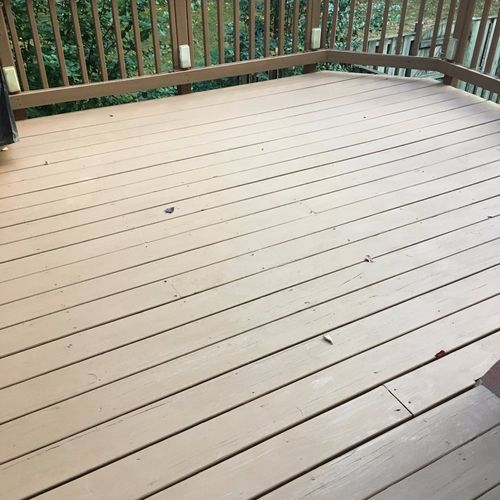 Steve did a great job fixing and painting our deck