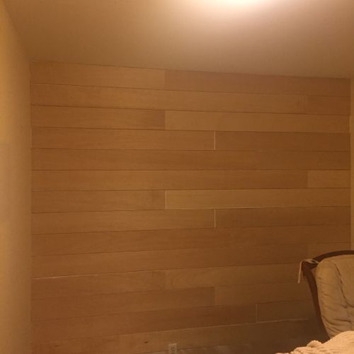 Did a beautiful shiplap for us— has extreme attent