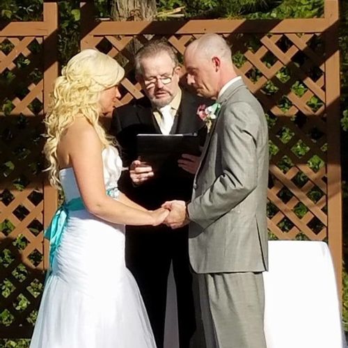 We couldn’t be happier with our wedding officiant.