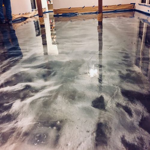 5 Star put a metallic epoxy floor in our home and 