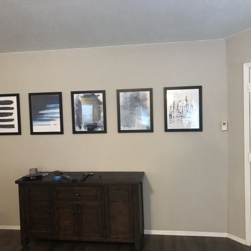 I needed five frames hung in a straight line evenl