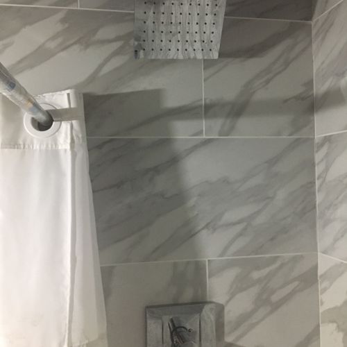 Matt installed my toilet, shower base with shower 