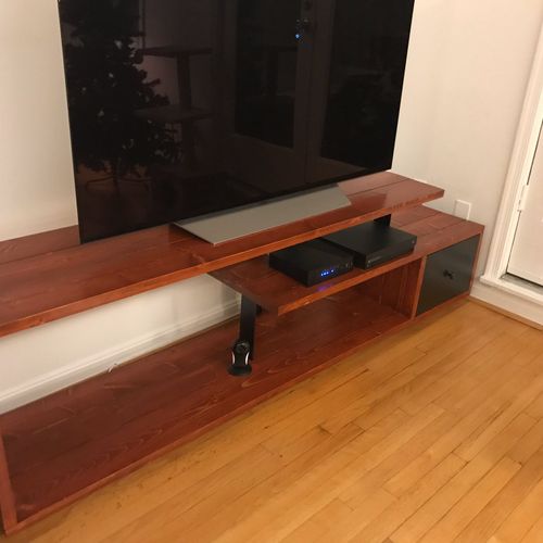 Craig created a media console for my husband and I