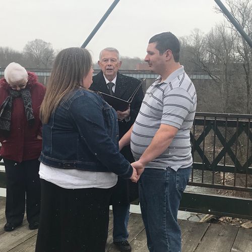 We had a little ceremony on a bridge and he just m
