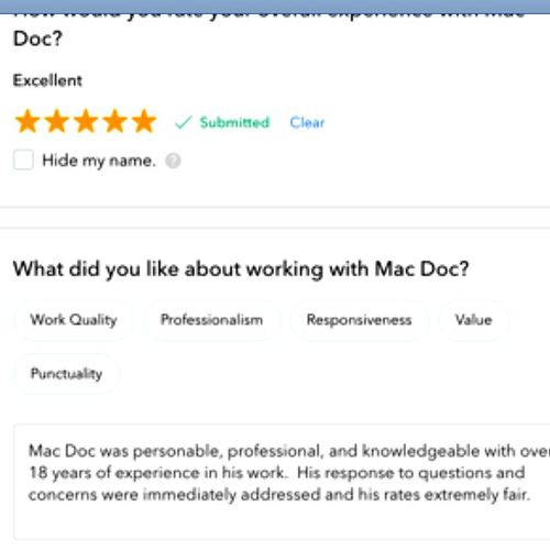 Mac Doc was personable and professional with knowl