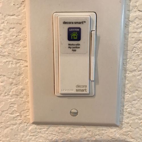 He installed two wifi dimmer switches. One which i