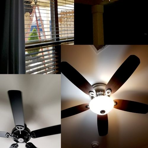 Roy installed Outdoor ceiling Fan and Replaced a c