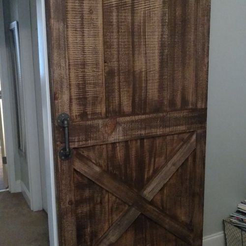 My wife and I wanted a barn door for our bedroom s