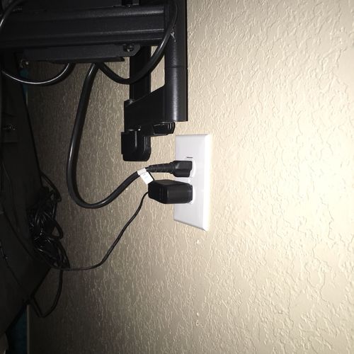 I needed to have two wall plugs placed behind two 