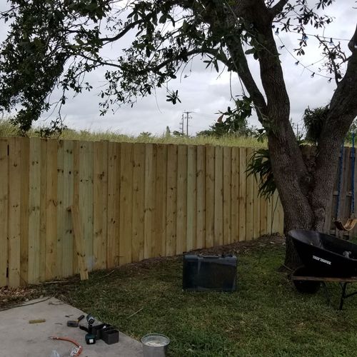He did my fence  . He did great job