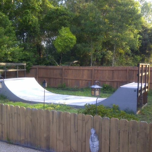 Todd built a skateboard halfpipe for me, for my so