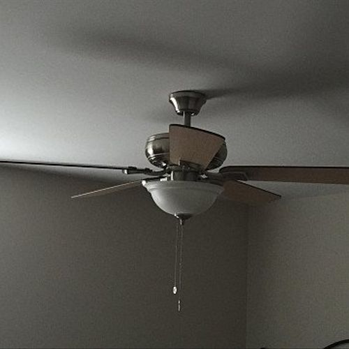 I had Mr. Hall install 2 ceiling fan figures, a li