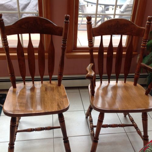 Jim glued 6 kitchen chairs for us and did a great 