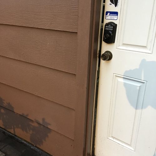 Project was remove existing side door to garage, r