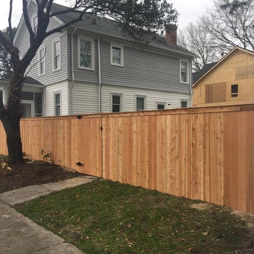 UPDATE- 6ft cedar  fence with top cap. Quality wor