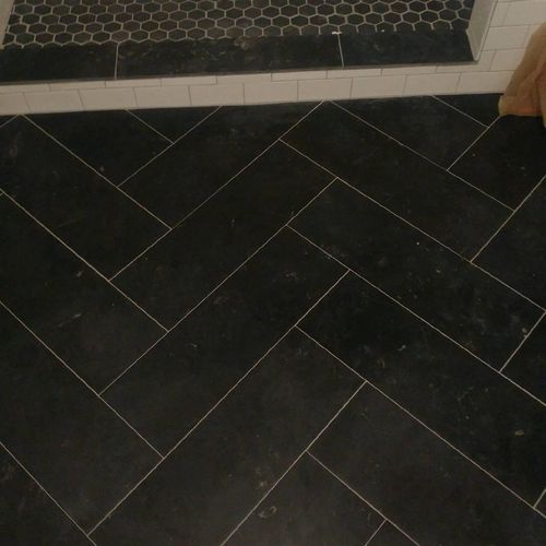 Bathroom tile:

Branden was very awesome to work w