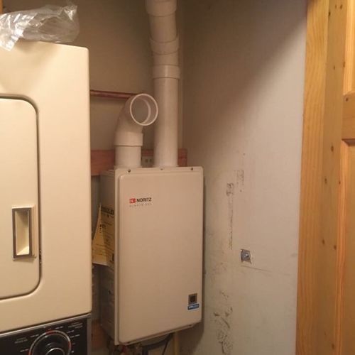 Robert installed a tankless water heater for me in