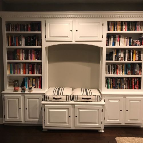 David created a beautiful built in bookshelf with 