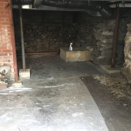 We have an old cottage with a dirt floor basement 