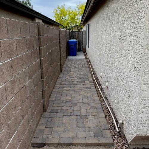 I needed a paver walkway put in on the side of my 