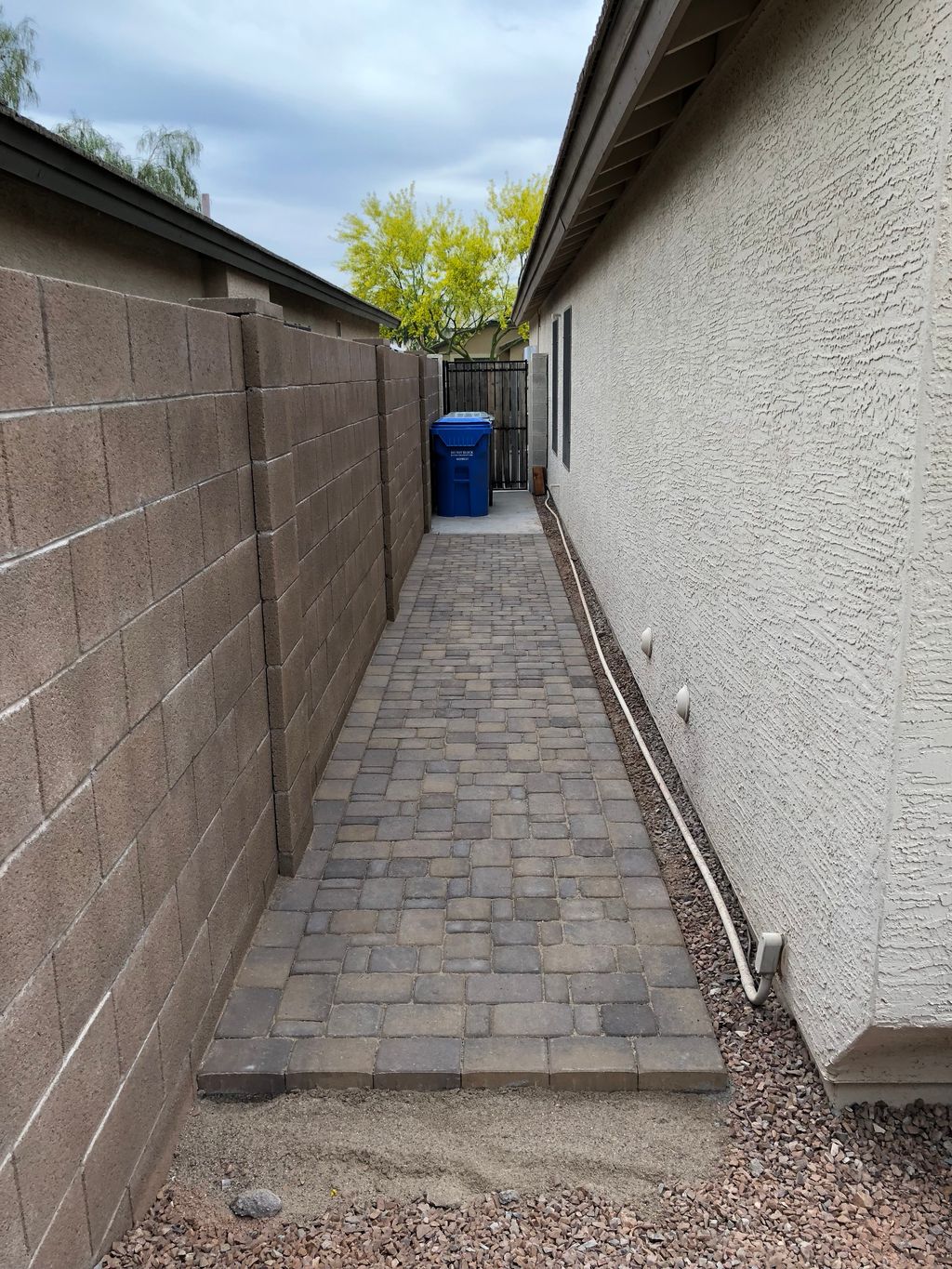 I needed a paver walkway put in on the side of my 