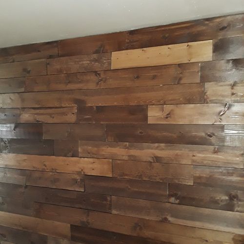 We wanted a shiplap wall put on wall in dining roo