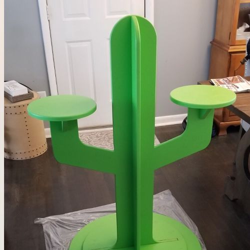 I had Ryan build a super cool cactus cupcake stand