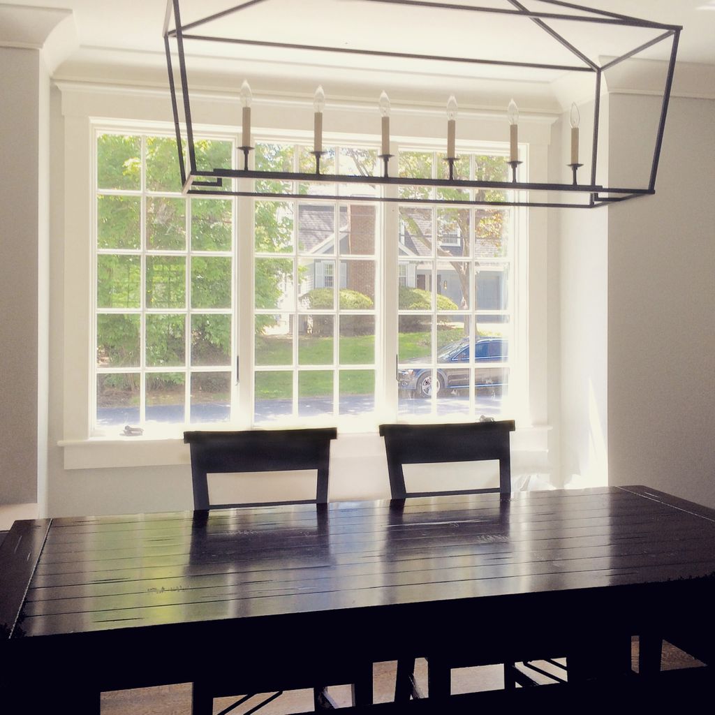 dining room bay window, new home Wellesley MA