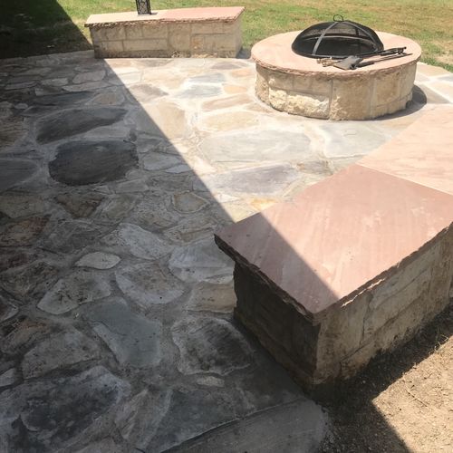 They completed a stone patio for us around our fir