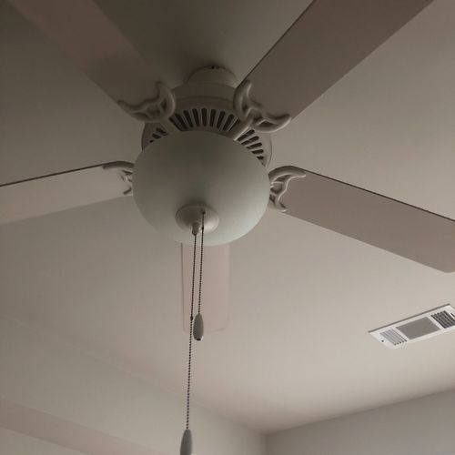 They put in ceiling fan for my daughter room.