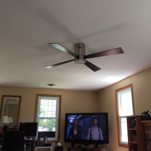 Did a great job on installing 2 ceiling fans. Righ